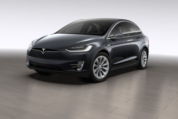Foto: Frontansicht des Tesla Model X90D – grau-metallic, 20-Zoll-Slipstream-Felgen | © Tesla Tesla Model X90D Allrad Exterieur Midnight Silver Metallic Slipstream Felgen greenspeed emobility Elektroauto Gebrauchtwagen kaufen Aachen Deutschland NRW
